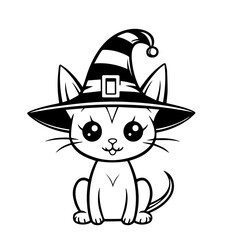 Halloween cat for coloring book. Coloring page outline of cartoon