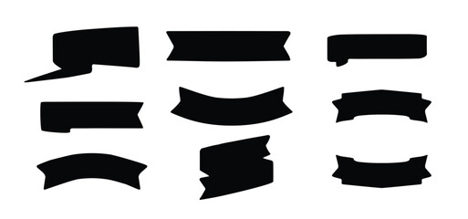 Ribbon banner set. Simple ribbons. Vector