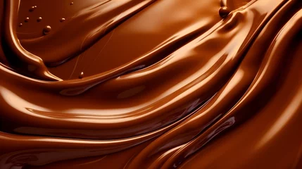 Fotobehang a close up of a chocolate liquid texture © Jyukaruu's Studio
