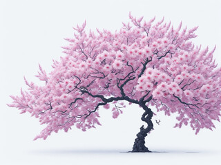 Naklejka premium cherry blossom tree isolated on white background. AI-Generated