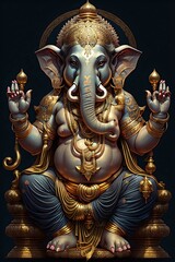 Illustration of Ganesha made with Generative AI