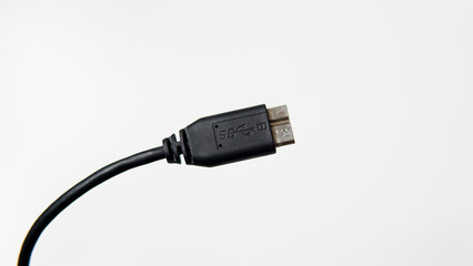 Micro usb cable on white background