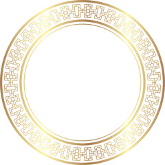 Chinese golden circle frame decorative design.
