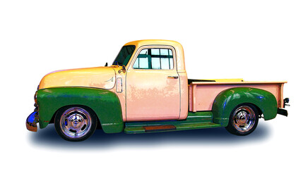Illustration of Classic american pickup truck