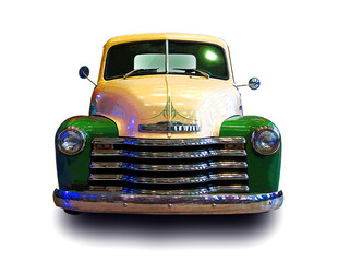 Illustration of Classic american pickup truck. White background.