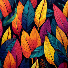 colorful leaf pattern generative ai