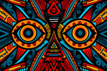 Abstract pattern from folk art african background