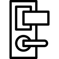 Key card simple black line icon