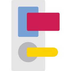 Key card Flat Color Icon Design