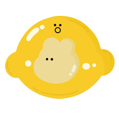 Cute rabbit with lemon png