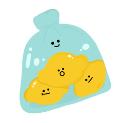 Lemon in plastic bag png