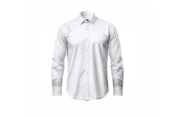 White Button Up Shirt On Isolated Tansparent Background Mockup