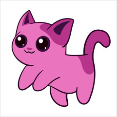 cute cat cartoon character flat vector illustration modern design isolated on white background