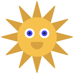 Happy Face Sun Icon