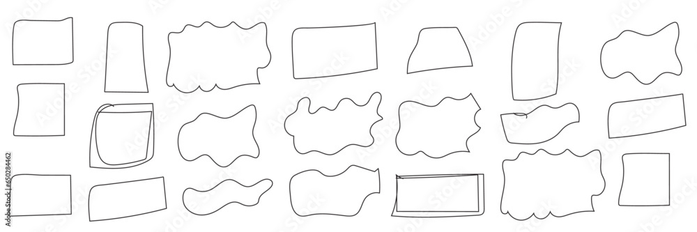 Aufkleber abstract set of sketch lines geometric squares element. hand drawn pen lines doodle sketches squares