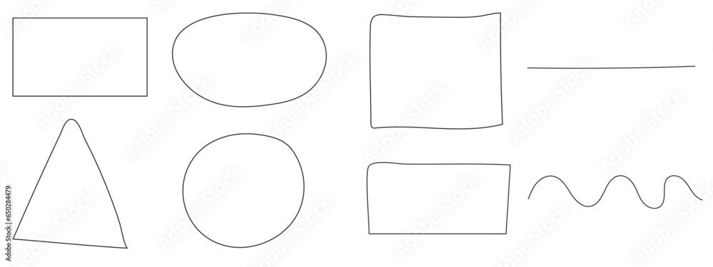 Poster abstract set of sketch lines geometric element. hand drawn pen lines doodle sketches geometric lines