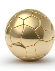 golden soccer ball isolated