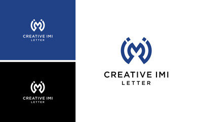 Letter IMI Logo Design  With Circle Shape Vector Template - obrazy, fototapety, plakaty
