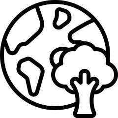 Tree With Earth Icon