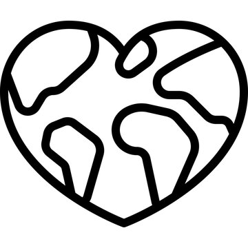 Heart Shaped Earth Icon