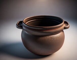 A homemade brown empty bowl  