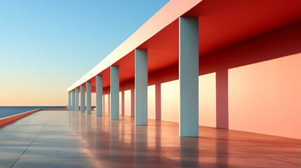 Sunrise shadows painting a minimalist canvas on diverse bridge architectures 