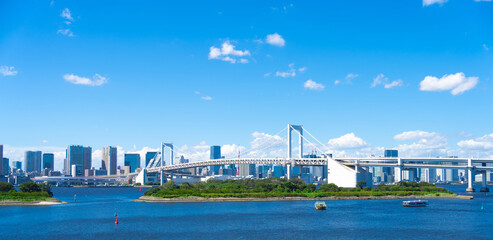 Tokyo, Japan. The view of Tokyo from the popular sightseeing spot "Odaiba".