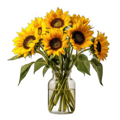 Obraz premium Sunflower Arrangements isolated on transparent background