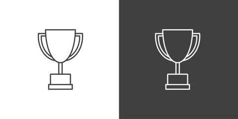 Trophy icon vector line illustration, Simple symbols for app development and website design. winning icon vector outline pictograms isolated on a white background.