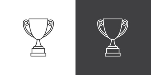 Trophy award winner prize champion icon vector line illustration, Simple symbols for app development and website design. Vector outline pictograms isolated on a white background.