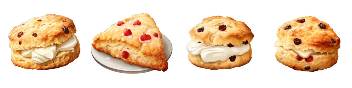 Scone clipart collection, vector, icons isolated on transparent background