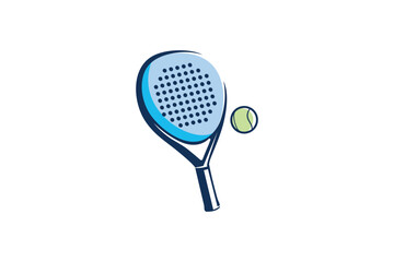 Padel logo. Racket with ball logo design vector