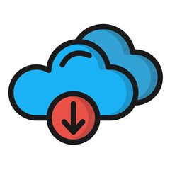 Cloud Download Vector Icon Design Illustration