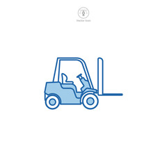Forklift icon symbol vector illustration isolated on white background