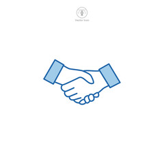 Handshake icon symbol vector illustration isolated on white background
