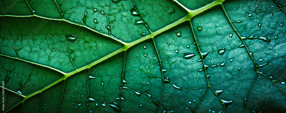 Aufkleber macro view of leaf vein patterns background with empty space for text