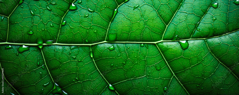 Aufkleber macro view of leaf vein patterns background with empty space for text