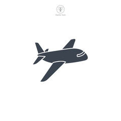 Airplane icon symbol vector illustration isolated on white background