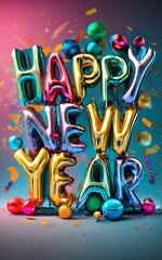 Obraz premium Happy New Year Celebration made with Ai Generative