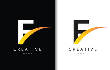 F Letter Logo Design with Background and Creative company logo. Modern Lettering Fashion Design. Vector illustration