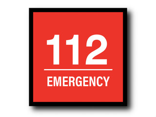 112 Emergency Call Number. Emergency call sign. 