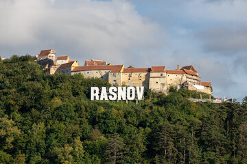 Fototapeta na wymiar Beautiful view of Rasnov Fortress in Rasnov Town at summer, Romania