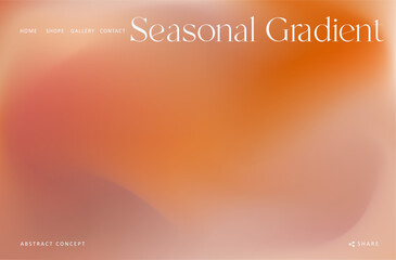 Trendy gradient warmth autumn fluid wave background, colorful abstract liquid. Orange design wallpaper for banner, poster, cover, flyer, presentation, advertising, landing page