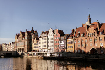 View of the old town of Gdańsk on a sunny autumn day, Poland