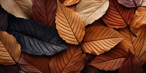 Fototapeta Close-up autumn dry leaf textured wallpaper. obraz