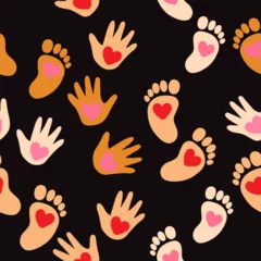 Fototapeten Baby foot and hand print, vector art illustarion. © NATALIIA TOSUN
