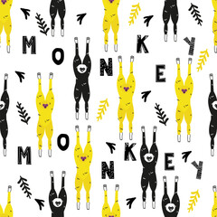 Monkey seamless pattern