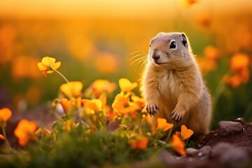 Small ground squirrel on a meadow