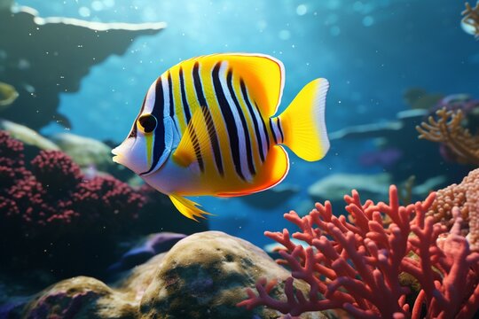 fish in aquarium, Generative AI