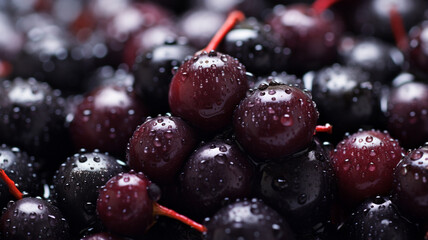 fresh blackcurrant with water drops